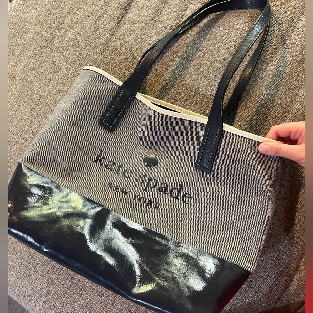 kate spade Cream and Blue Bag